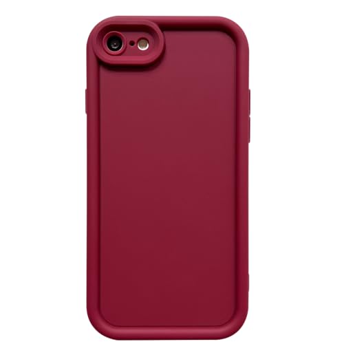 Image of Puxicu Slim Case for iPhone SE 3rd 2022 / 2nd 2020, Enhanced Camera Protection, Shockproof Skin-Friendly Touch Soft Case Cover for iPhone 7 /8 Phone 4.7 inch, Wine