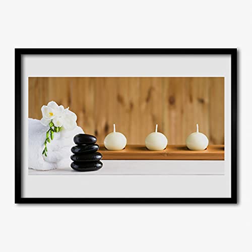 Affiche avec cadre murale salon chambre cuisine 70x50 cadre MDF