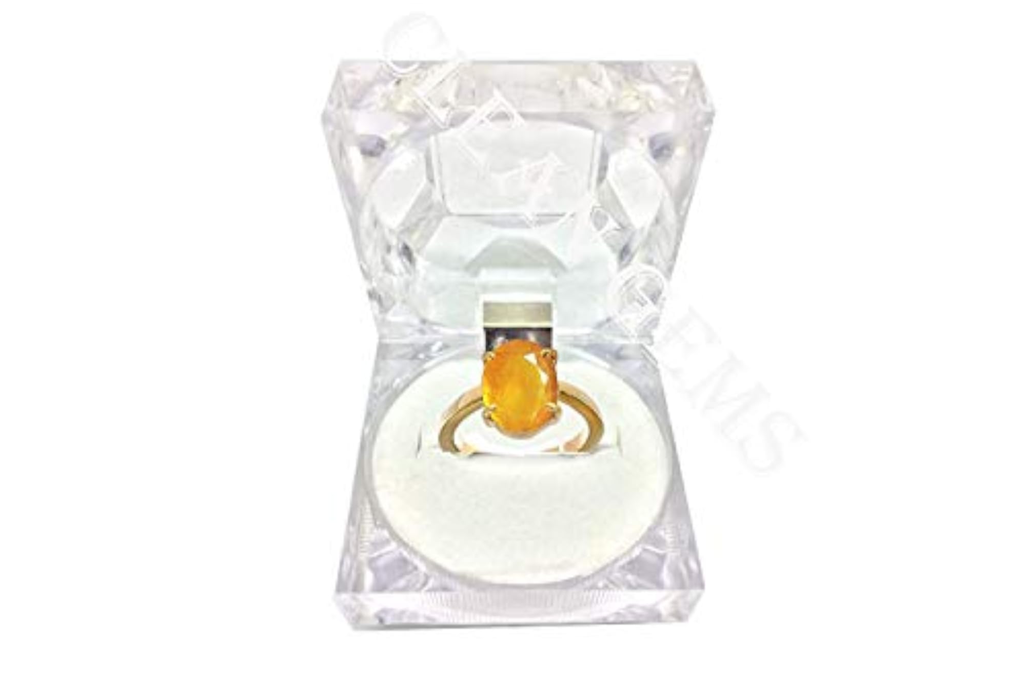 Natural Certified Yellow Sapphire Adjustable Ring, 22K Gold Plated