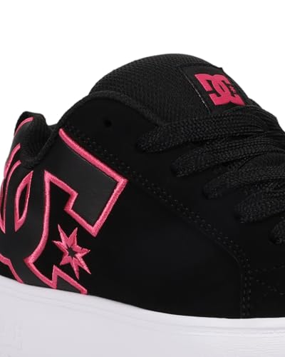 DC Women's Court Graffik Platform Sneaker, Black/Pink/White, 9