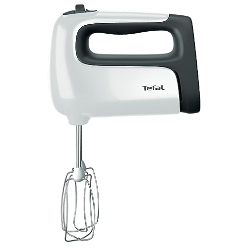 Tefal HT4611 Prep'Mix+ Batteur à main | 500 W | Bouton coulissant à 5 vitesses + Turbo | Accessoires inclus : 2 fouets, 2 crochets pétrisseurs, presse-purée/verre doseur | Blanc/noir – Image 3