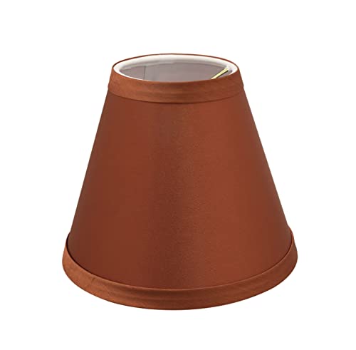 Image of Aspen Creative 32111-5A, Hardback Empire Clip-On Chandelier Lamp Shade, Redwood, 3 inch Top x 6 inch Bottom x 5 inch Slant Height, Set of 5