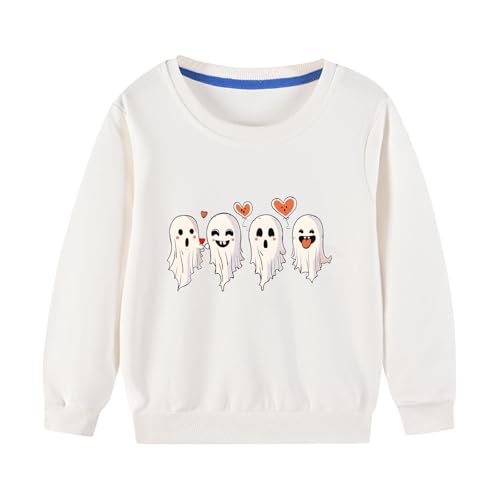 Cute Sweatshirts for Girls Casual Long Sleeve Loose Crewneck Sweatshirt Halloween Funny Graphic Print Fall Clothing