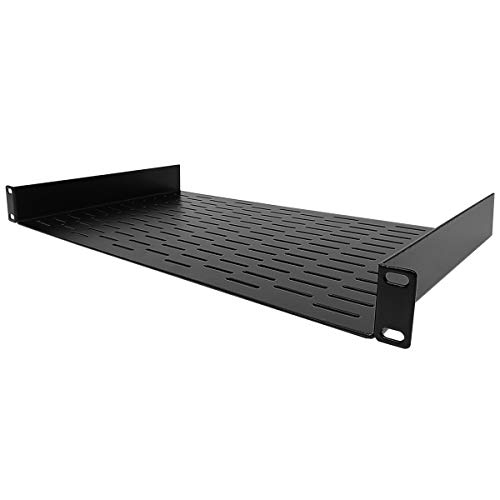 Axcessables 12U Av Rack Stand With 1U Vented Av Cantilever Rack Shelf | 19-Inch Rack-Mountable Cabinet And 10 Inches Deep No Lips #TOP5