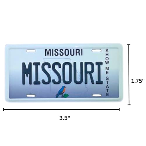 Imán decorativo placa Missouri 3.5 x 1.75 pulgadas miniatura 4
