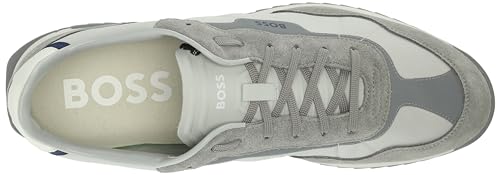 Image of BOSS Men's Zayn Low Profile Suede Leather Two Tone Sneaker