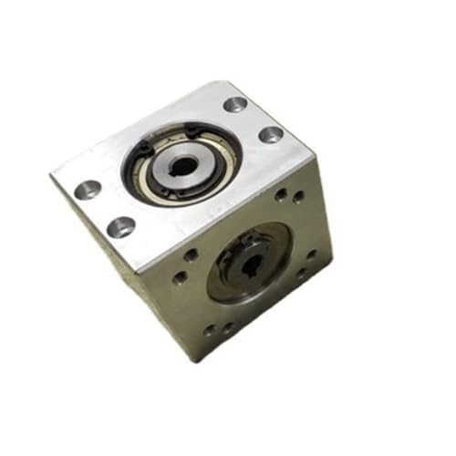 Mechanical Steering 1pcs Aluminum Corner Device Gearbox 8mm Keyway Hole 1:1 Ratio Bevel Gear Reduction Commutator DIY Steering Case Direction Transmission