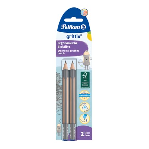 Pelikan griffix Dreikant-Bleistifte aus Holz, Minen-Stärke B, 2 Stück