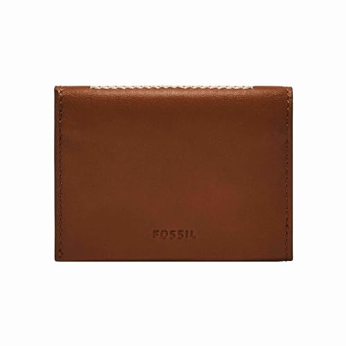 Image of Fossil Men's Westover Leather Slim Minimalist Snap Bifold Wallet, Medium Brown (Model: ML4642210)