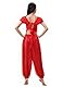 QIRUIRED Bauchtanz Kostüm Damen 2-teilig mit Top und Haremshose Rot Professionelles Tanzkleid für Bühnenperformance Größe M L