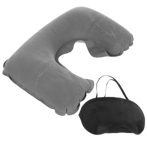 Almohada Inflable de Viaje 42.5x26x1.5 cm Gris miniatura 1