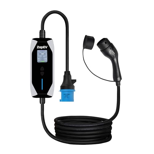 Image of 7.5 KW Portable EV Charger with smart App|6M TPU Cable + Carry Bag + CEE Socket + Holder Clips|32A, Waterproof|3 inch Screen|Adjustable Power|Auto Cut, Overload & Earthing Protection|5Yr Warranty|