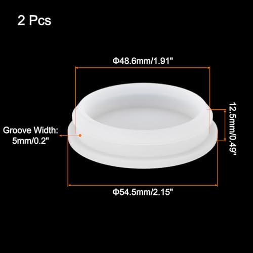Image of MECCANIXITY 2pcs Silicone Snap in Locking Hole Plugs,48.6mm /1.9 Inch Mounting Diameter Narrow Groove Width 5mm Panel Seal Cover Round for Kitchen Bulkheads Waterproof Sealing Plugs Clear