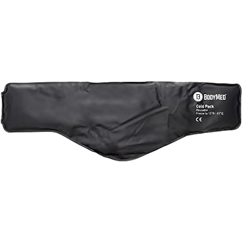 BodyMed Heavy Duty Black Urethane Cold Packs – Reusable Flexible Ice Pack for Injuries – Neck and Shoulder Ice Pack Flexible – Neck Contour, 23-in. Long Cover