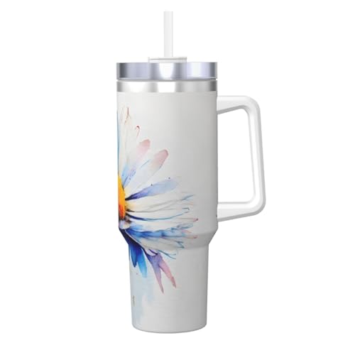 Vaso acero inoxidable 40oz con asa y pajilla
