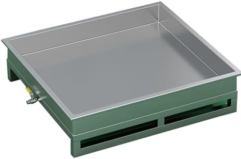 Industrial Spill Containment Pallet Modular Spill Containment Platform with Drain, Stackable Leak-Proof Solution for Industrial Drum Storage，Silver 65x65x20cm1PC