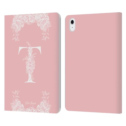 Coque cuir iPad Air 2020 portefeuille or rose lettre T