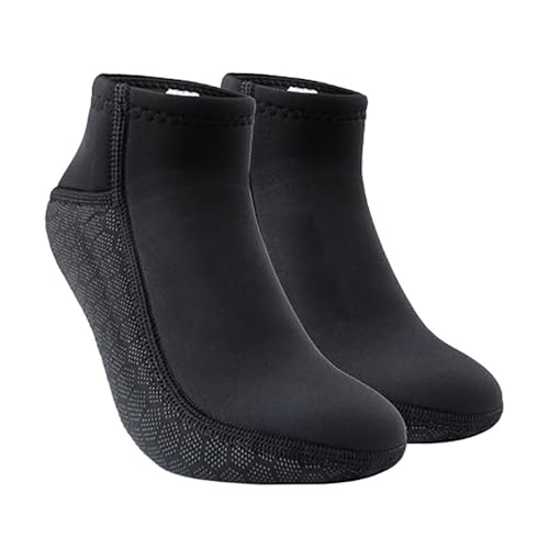 OhMill 3mm Short Neoprene Diving Socks Thermal Non-slip Beach Water Booties Socks for Adult Diving Snorkeling Water Sports(One Pair)