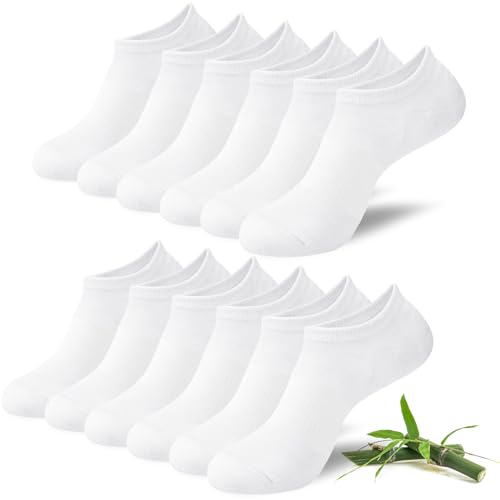 Niofind Bamboo Trainer Socks for Womens and Mens No Show Ankle Socks Low Cut Invisible Non Slip Liner Socks Multipack Casual Footies for Sneaker Loafers and Boat Shoes