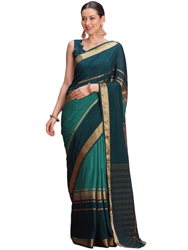 Image of AKHILAM Women's Mysore Silk Ombre Woven Design Saree With Unstitched Blouse Piece (KUSUM4101 NSM Parent)