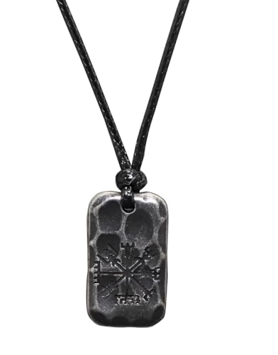 Image of Ankiyabe Stainless Steel Norse Viking Rune Pendant with Adjustable Braided Rope Good Luck /Love /Strenght /Health Viking Symbol Necklace for Men Women