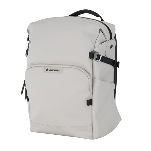 Image of VANGUARD VEO Lite B20L Camera & Everyday Backpack (Cream) - Fits Full-Frame Camera with 70-200mm Attached + 3 Lenses, 14 inch Laptop Storage, Rear & Side Access, Convertible Daypack Design