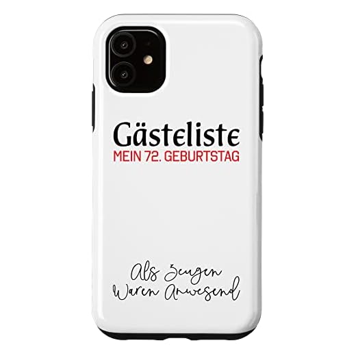 Carcasa para iPhone 11 Gästeliste Mein 72. Geburtstag Libro de visitas Firma