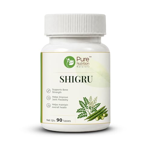 Image of Pure Nutrition Shigru Tablets | Moringa Leaves Tablets Herbal Supplement for Energy, Immunity, Nutrition & Daily Wellness Support | Shigru Guggulu Ayurvedic Plant Based Formula - 250mg 90 Tabs