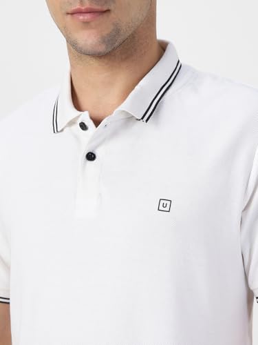Image of Urbano Fashion Men's Solid Slim Fit Half Sleeve Cotton Polo T-Shirt