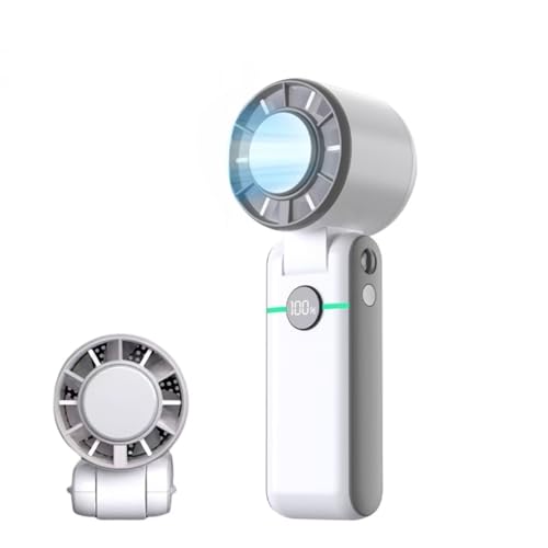 Emebay - Ventilador portátil y plegable a mano, 5 velocidades, ultra rápido 13000 rpm, 4000 mAh hasta 13 horas de trabajo, 40 dB de ruido, ventilador de bolsillo Turbo para camping viaje al aire libre