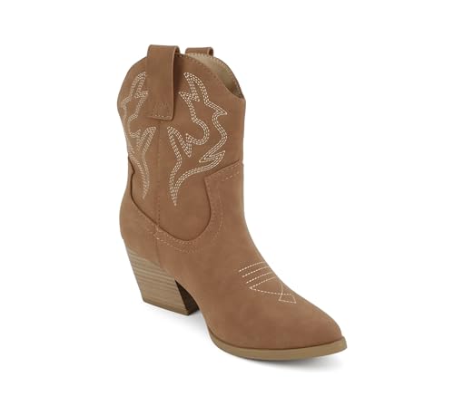 Image of Soda inchBLAZING inch ~ Women Western Bootie Pointe Toe with Low Heel (Wide Fit Available)