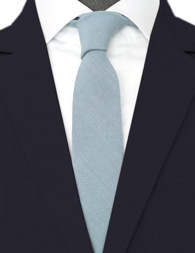 Image of Cotton Skinny Ties for Men, Plaid and Striped Slim Neckties