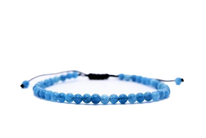 Bracelet en jade bleu 4mm LKBEADS cadeau bien-être et harmonie
