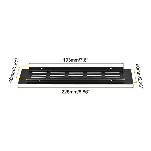 uxcell 1pcs Rectangle Ventilation Grille Aluminum Alloy Mesh Air Vent Cover Louvered Ventilation Cover for Cabinet Wardrobe Shoe Cabinet Closet 225x60mm / 8.86"x2.36" - Image 2