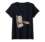 Photo Gallery donna cool superhero alpaca llama con occhiali da sole usa flag cape maglietta con collo a v Photo Gallery donna cool superhero alpaca llama con occhiali da sole usa flag cape maglietta con collo a v