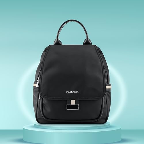 Image of Fastrack Casual Backpack for Girls | Nylon Women's Handbags | Space for 2 Bottle Holder| Ladies Purse Handbag | Backpack for Casual Carry