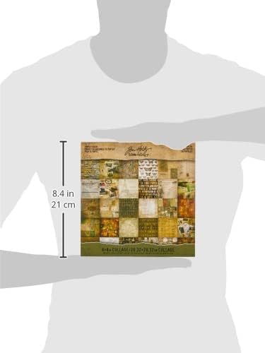 Collage Mini Paper Stash by Tim Holtz Idea-ology, 36 Sheets, Double-Sided Cardstock, 8 x 8 Inches, Multicolored, TH93054