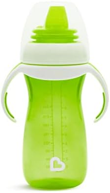 Munchkin Gentle Transition Sippy Cup with Lid for Toddlers & Babies, Leak-proof, BPA-free, 10 oz/296 ml, Blue & Green 2 Pack, 9+ Months