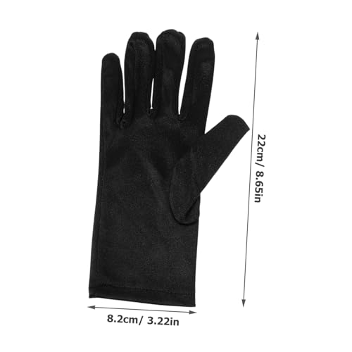 PartyKindom 1Pair Elegant Short Satin Gloves for Women for Dance Performances Events and Formal Occasions Soft Spandex Stylish Option2