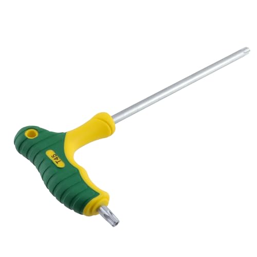 Image of Antrader T45 Torx Wrench,Anti Tamper Proof Hex Key,Chrome Vanadium Steel T-Handle Dual End Long Arm Screwdriver 2pcs,Two-tone