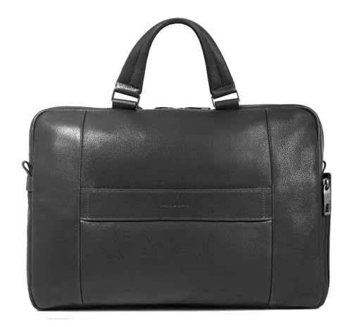 Piquadro Black Leather Business And Laptop Men's Bags3