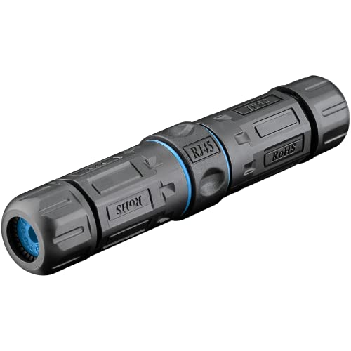 goobay 59582 Outdoor (IP68) LAN Network Cable Connector/CAT 6a STP Shielded - Dust and Waterproof/LSA Mounting (Tool-Free) / 500 MHz Bandwidth