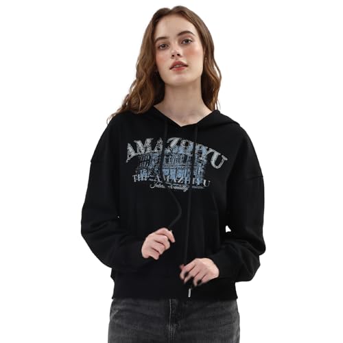 Chandail à capuche imprimé femme coupe ample Amazhiyu - 2