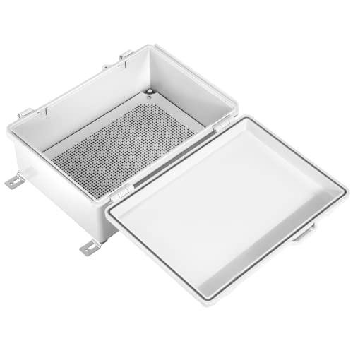 Ordentlich Waterproof Electrical Junction Box Ip67 Abs Plastic Enclosure With Hinged Cover With Mounting Plate, Wall Brackets (14.6"×10.6"×5.9") #TOP2