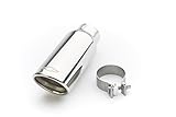 GM Accessories 22799814 5.3L Polished Stainless Steel Angle-Cut Dual-Wall Exhaust Tip with Bowtie Logo, Chrome