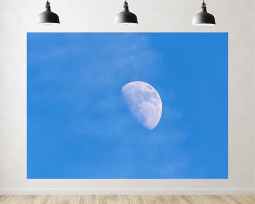Trykid 5x3ft Pale Half Moon Blue Sky Backdrop Soft Thin