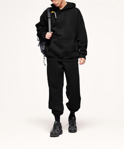 Mens Hoodies Drawstring Long Sleeve Hoodie Basic Teenage Pullover Casual Unisex Oversized Sweatshirts4