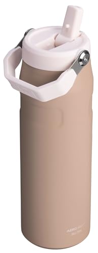 Image of Stanley IceFlow Flip Straw 2.0 Water Bottle 24 OZ | Built-In Straw with Larger Opening | Lightweight & Leak-Resistant | Insulated Stainless Steel | BPA-Free | Almond Rose