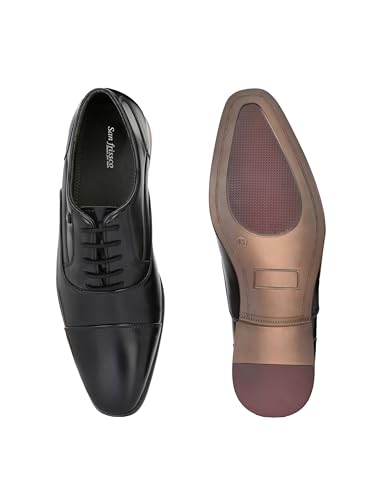 Image of San Frissco Mens Formal Shoes Lace Up Leatherette Oxfords /Soft Cushioned Footbed with TPR Sole /Comfortable, Stylish, Trending, Party, Outdoor Shoes for Office & College