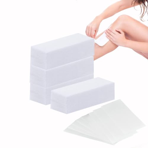 Lot de 400 bandes de cire non tissée, pour cire chaude et pâte à sucre, épilation totale des jambes, poitrine, dos, parties intimes et visage (7 x 20 cm)